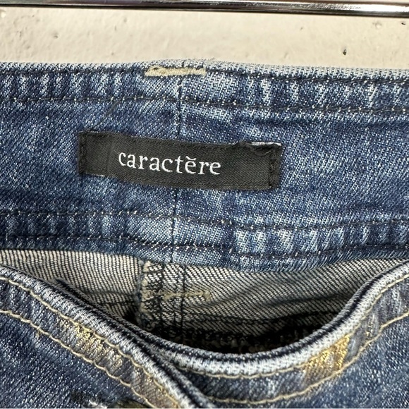 Caractere Milano Italy Women’s size 6 Gold Trim Skinny Stretch Jeans - Picture 15 of 16